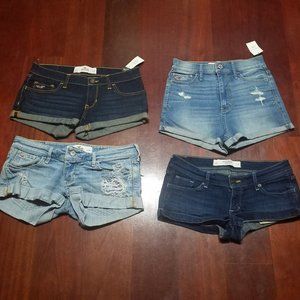 Lot of 4 Abrocombi & Fitch and Holister Shorts